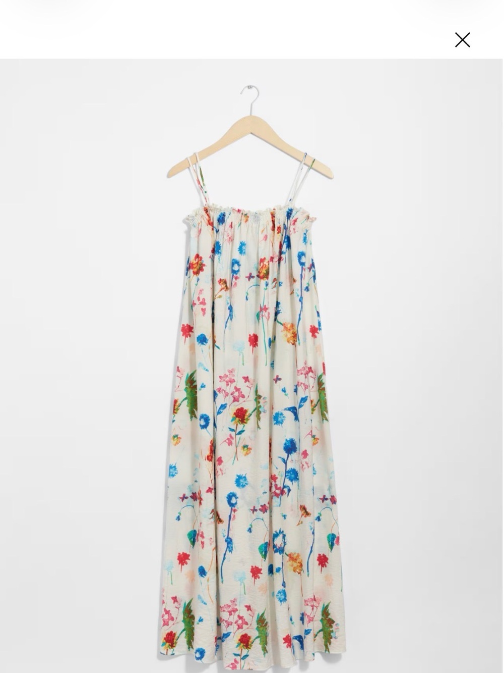 & Other Stories White Maxi Dress with Colorful Floral Accents